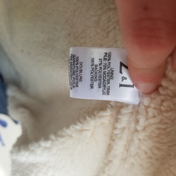 S/XS blue coat with fleece like lining - very warm - Picture 5 of 6